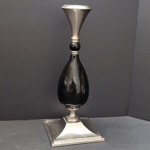Vintage Partylite Elegant Black and Silver Candle Holder.